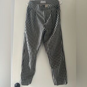 Everlane Black and White Gingham Casual Pant